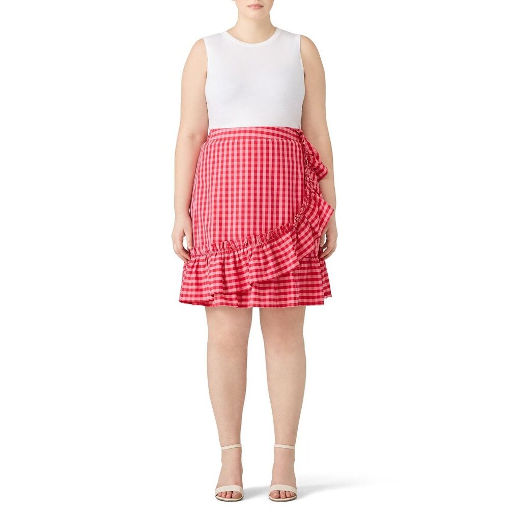 Draper James Gingham Skirt Womens 14 Red Cottagecore Coquette Girlhood Feminine